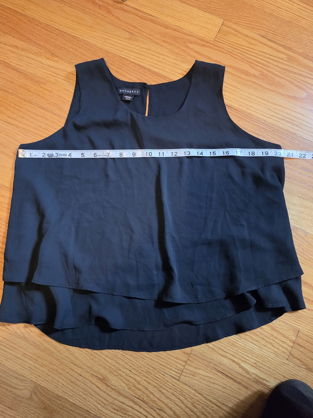 Metaphor Black Double-Layer Sleeveless Camisole - Picture 5 of 7